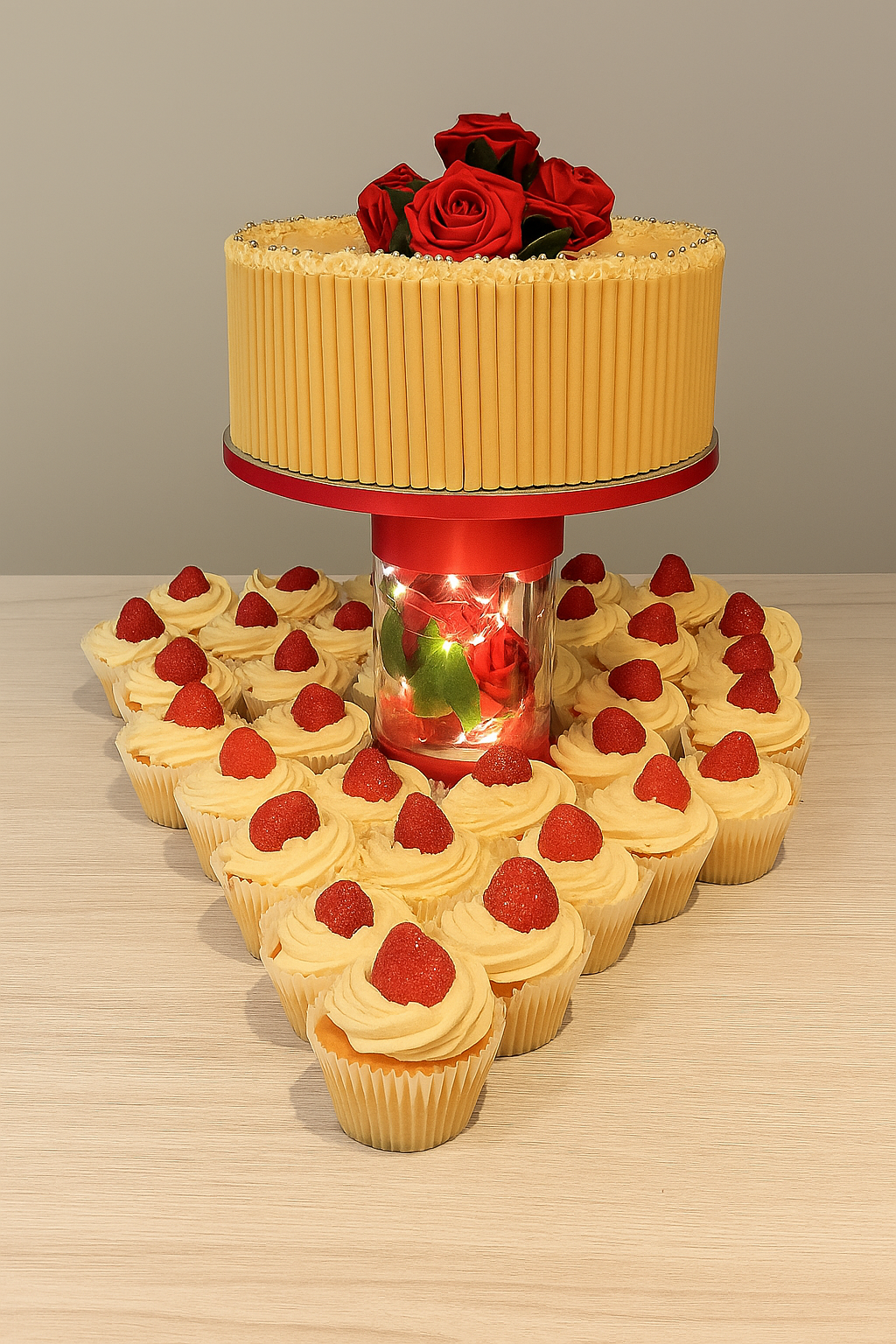 Single cake with cup cakes (W19)
