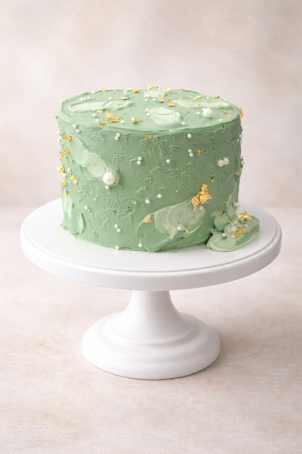 Sage Green Vanilla Fresh Cream Cake - RND54