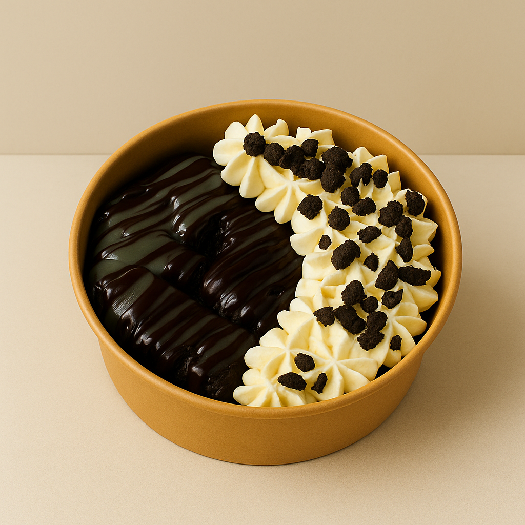Brownie Bites with Cream & Oreo Crumble