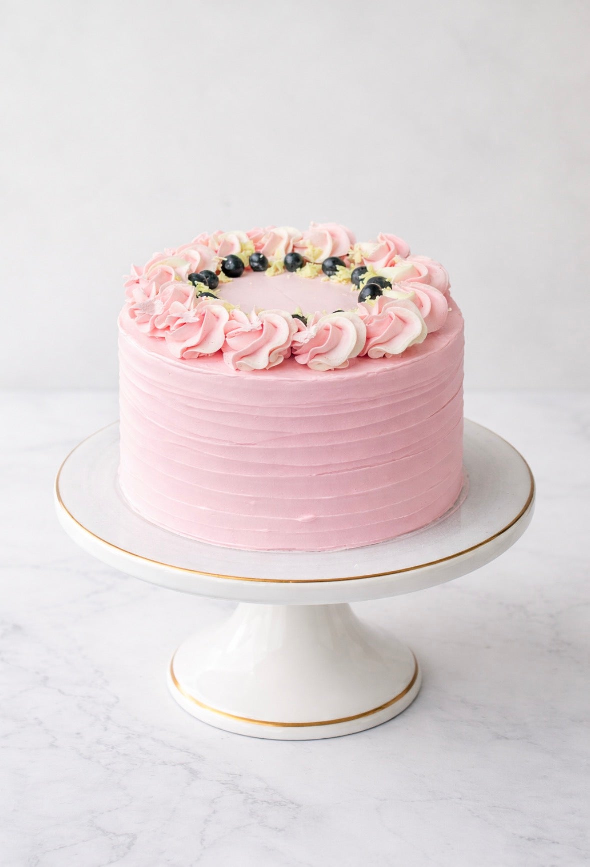 Blush Blueberry Celebration Cake RND57