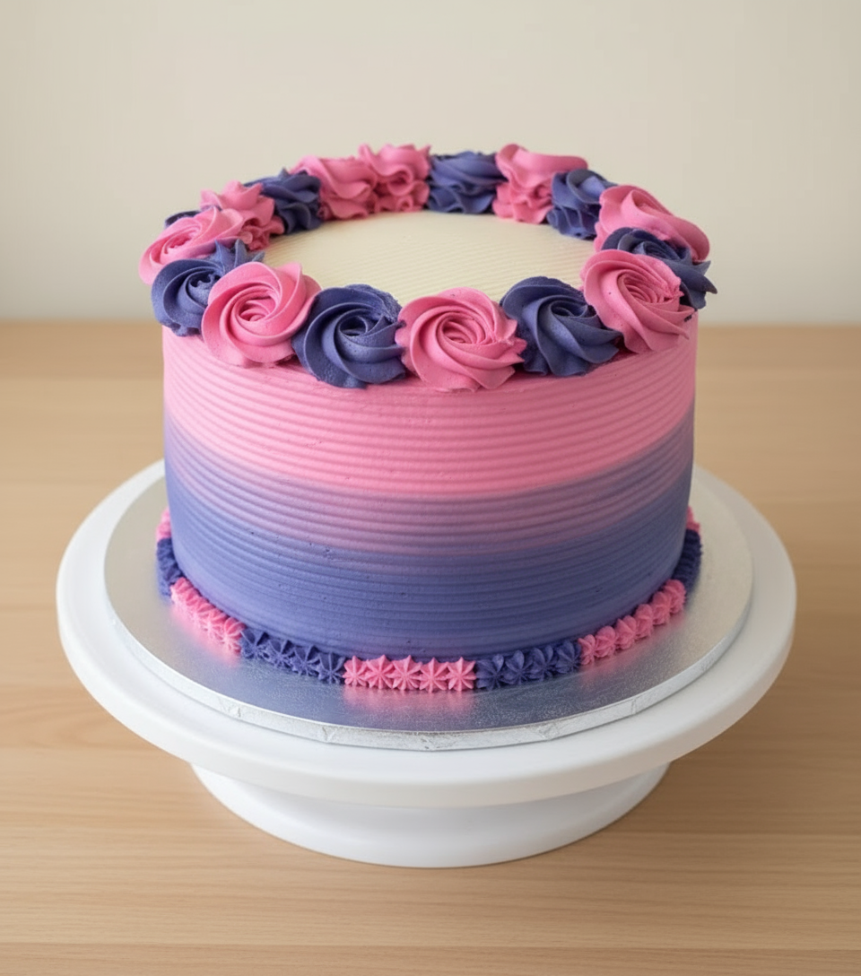 Pink & Purple Ombre Cake RND42