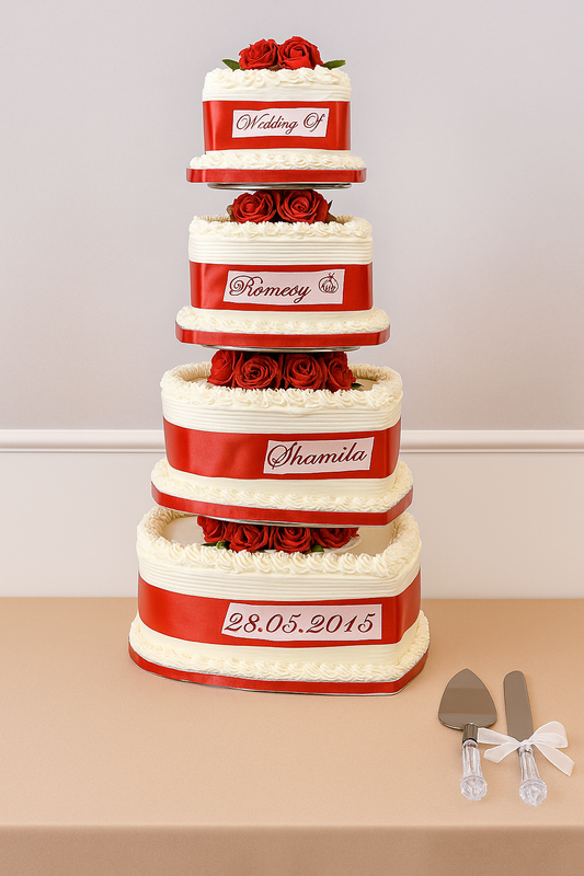 4 Tier Heart Cake Code W50