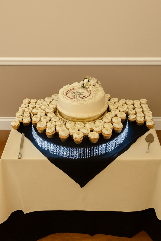 Single Cake Crystal Stand Style with Cupcakes Code W42
