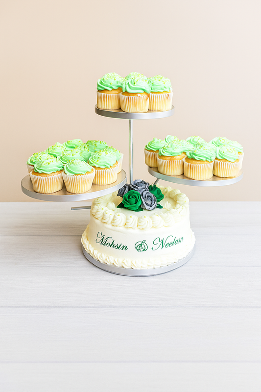 Round Single cake with Cupcakes (W20)