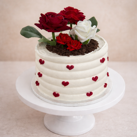 Floral Heart Celebration Cake RND55