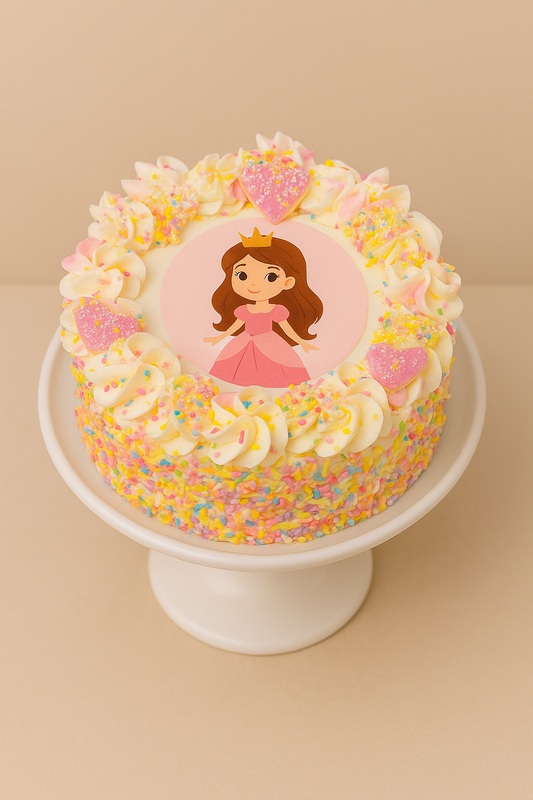 Princess Sprinkle Dream Cake – Fresh Cream Celebration Treat RND29