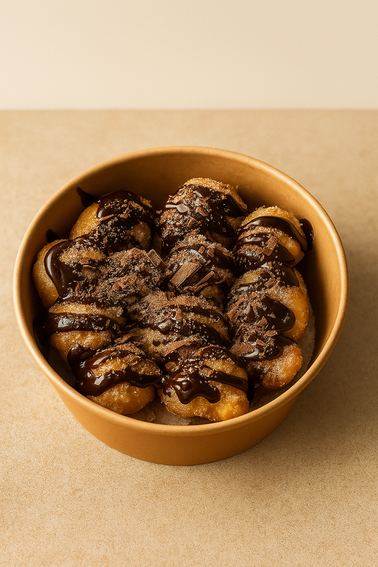 Chocolate Drizzled Donut Bites