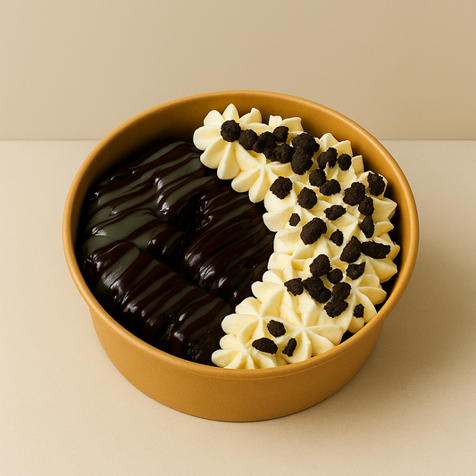 Brownie Bites with Cream & Oreo Crumble