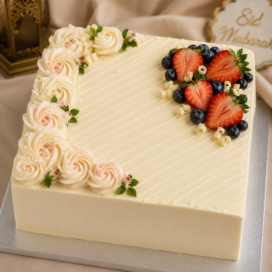 Blush Rose & Berry Cake (12" Square)