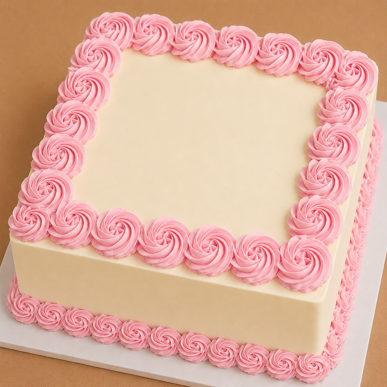 Pink Rose Elegance Cake (10" Square)