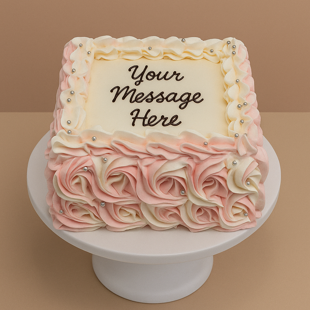 Pink & White Rose Pipped Vanilla SQ23