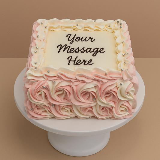 Pink & White Rose Pipped Vanilla SQ23