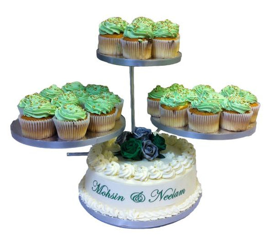 Round Single cake with Cupcakes (W20)