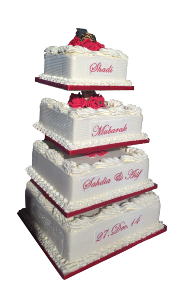 4 Tier Square Cake E Stand Cake Code W40