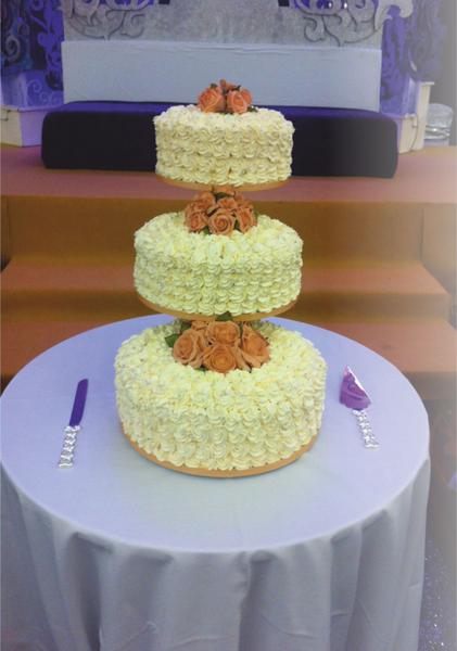 3 Tier Rose Step Stand Cake Code W84